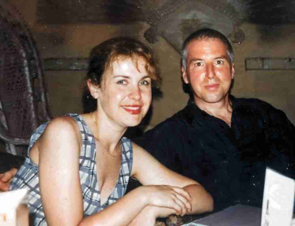 Man and lady looking happy together