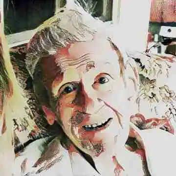 Face of a happy old man