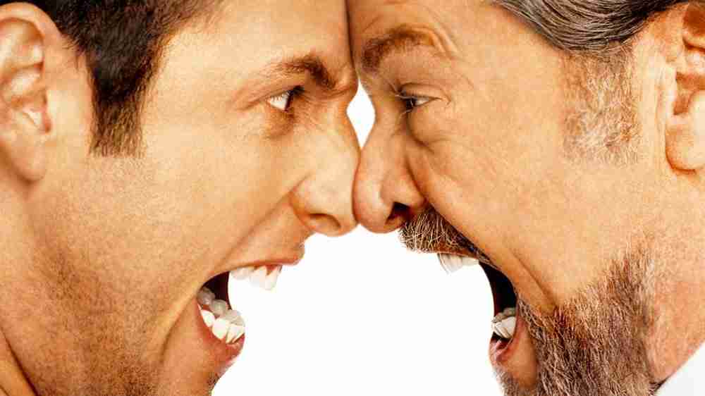 2 men facing off
