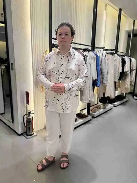 Boy in white clothing